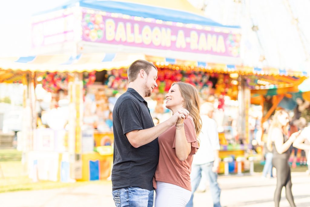 engagement session, engagement photography, canfield ohio, Canfield Fair, Festival, Ohio photographer, summer engagement, sunset, golden hour, akron wedding