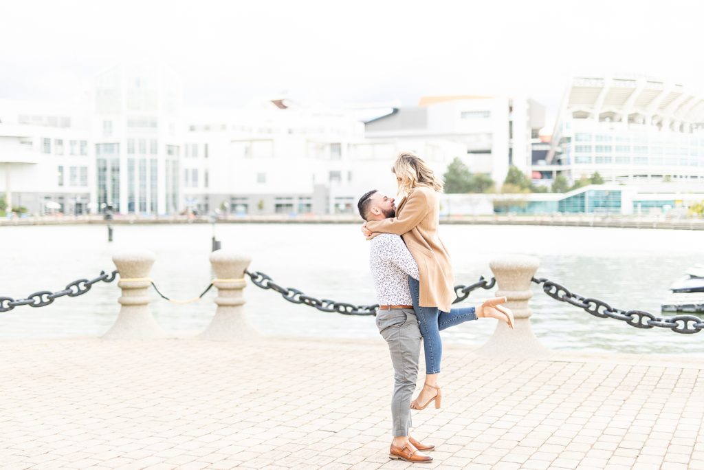 cleveland, cleveland engagement, destination wedding photographer, engaged couple, engagement, engagement photography, engagement portraits, fall engagement, lake erie, ohio, ohio brides, ohio photographer, rock and roll hall of fame, weddings, youngstown