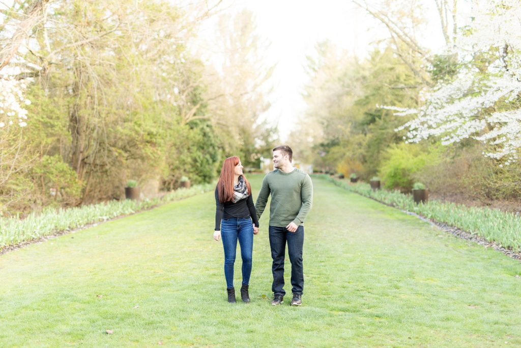 Spring engagement session at Fellows Riverside Gardens in Mill Creek Park in Youngstown, Ohio.