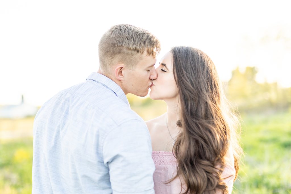 Couple spring engagement session on planned wedding date during Covid-19 corona virus pandemic. 