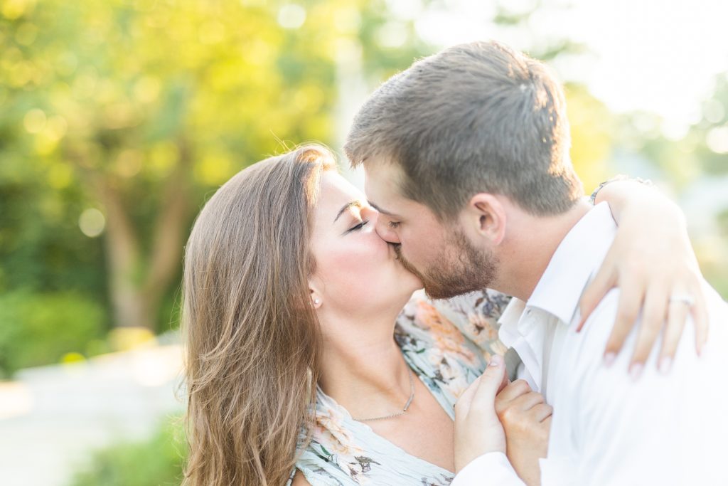 Summer sunset engagement session at Fellows Riverside Gardens in Mill Creek Park in Youngstown, Ohio, by destination wedding photographer, Bree Thompson Photography. Based in Ohio and San Diego.