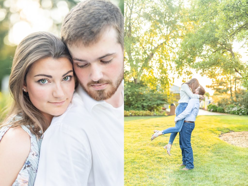 Summer sunset engagement session at Fellows Riverside Gardens in Mill Creek Park in Youngstown, Ohio, by destination wedding photographer, Bree Thompson Photography. Based in Ohio and San Diego.