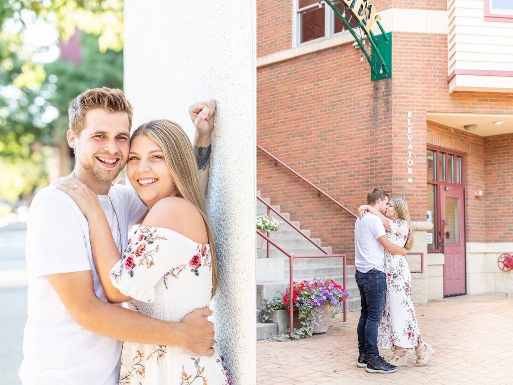 Downtown Kent, Ohio summer engagement session by luxury wedding and destination photographer, Bree Thompson Photography, based in Youngstown, Ohio and San Diego, California.