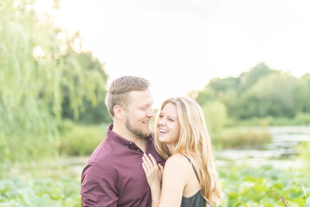Akron, Ohio engaged couple, Alexis & Kyle’s, Uniontown summer engagement session by wedding photographer, Bree Thompson, based in Ohio & San Diego.
