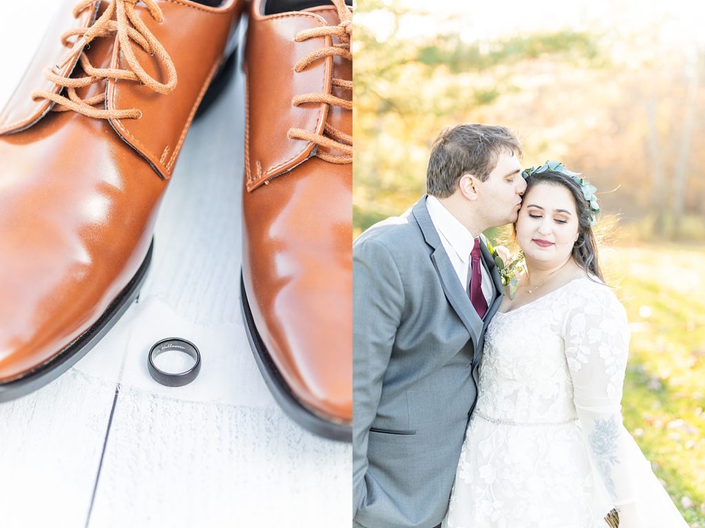 Burgundy and red fall wedding by Bree Thompson Photography at The Vineyards at Pine Lake.