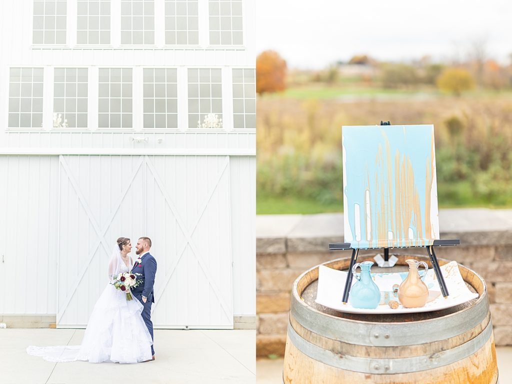 White Rose Barn fall blue and burgundy wedding in North Lawrence, Ohio by luxury wedding photographer, Bree Thompson, based in San Diego, California.