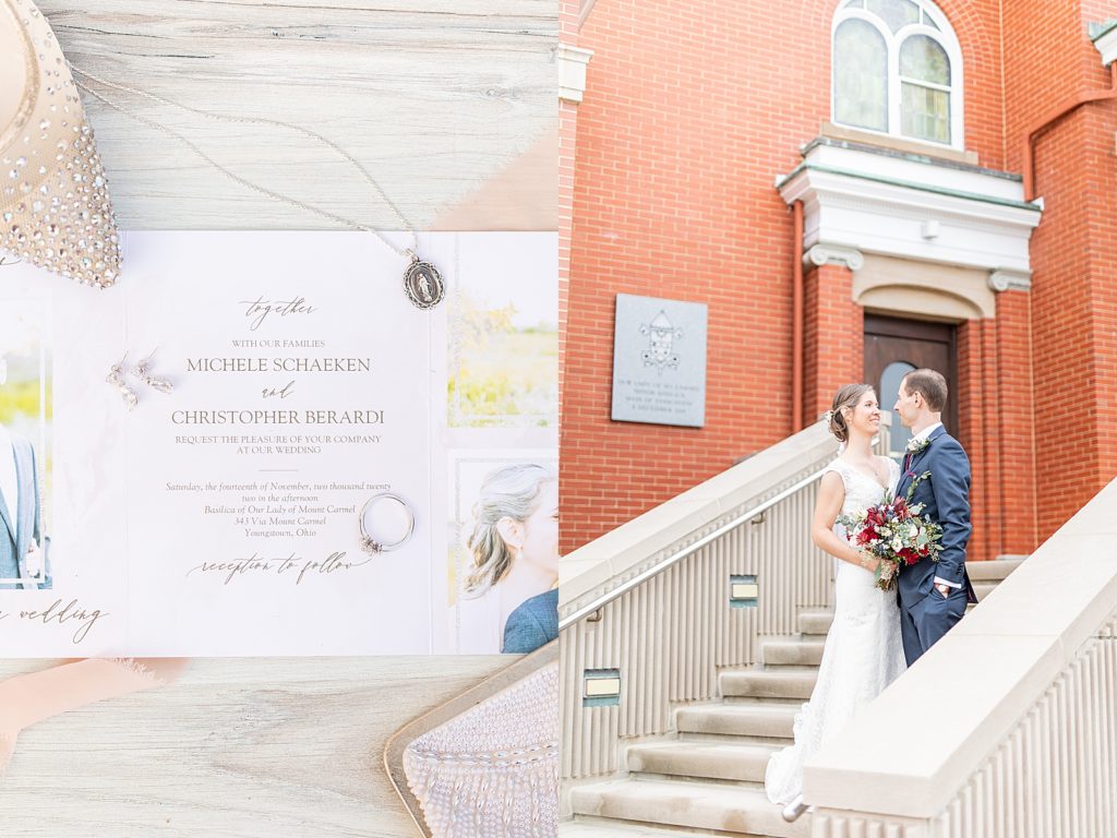 Elopement at Our Lady of Mount Carmel in Youngstown, Ohio for bride and groom, photographed by Bree Thompson.