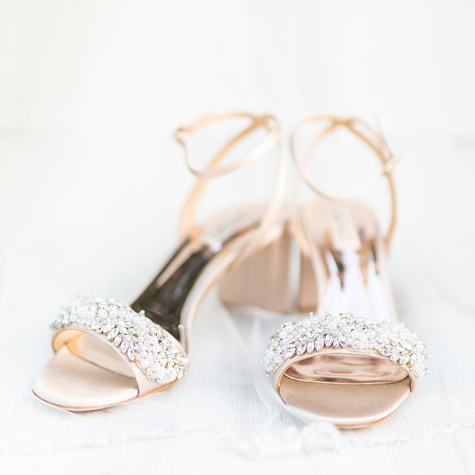 Badgley Mischka bridal shoes photographed by Sherr Weddings in San Diego California.