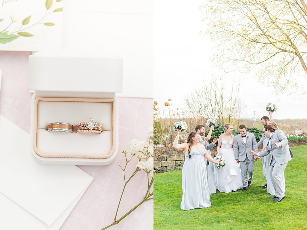 Lake Club of Ohio luxury spring wedding with bride, groom, and wedding party photographed by Sherr Weddings based in San Diego, California.