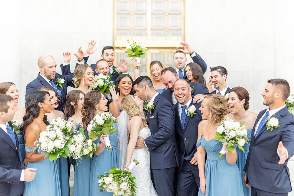 Newlywed couple and wedding party portraits by Sherr Weddings based in San Diego.