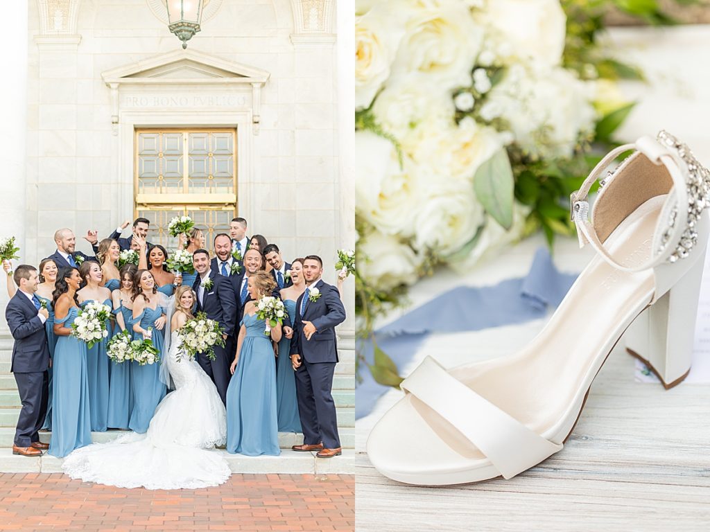 Blue and navy summer luxury wedding at The Butler Institute of American Art.