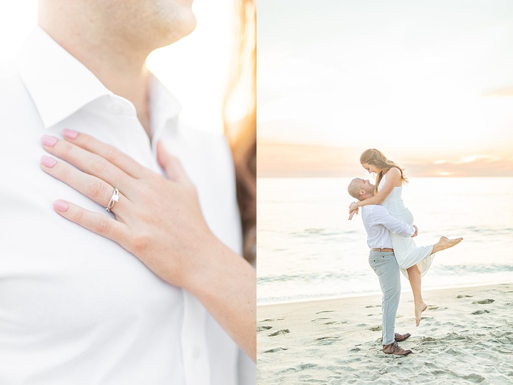 Couple engagement photoshoot at Tamarack Beach in Carlsbad, California.