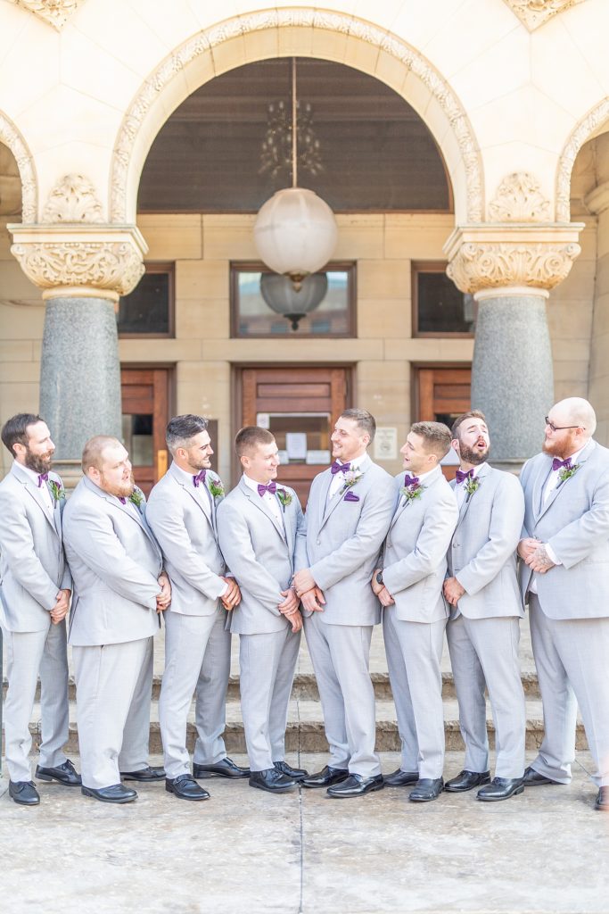 Groom and Groomsmen suits from Men’s Wearhouse in Pittsburgh, Pennsylvania.
