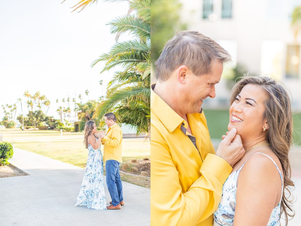 Waterfront Park San Diego Engagement Session by Sherr Weddings.