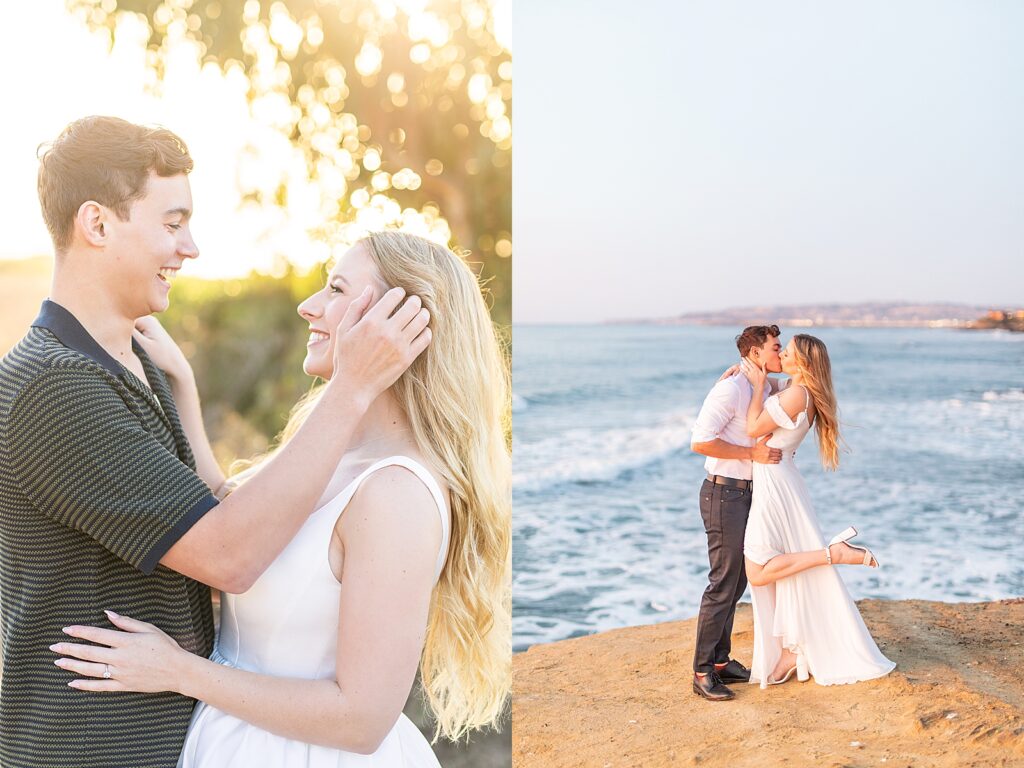 Sunset Cliffs National Park sunset beachside couple pictures by Bree Sherr of Sherr Weddings.