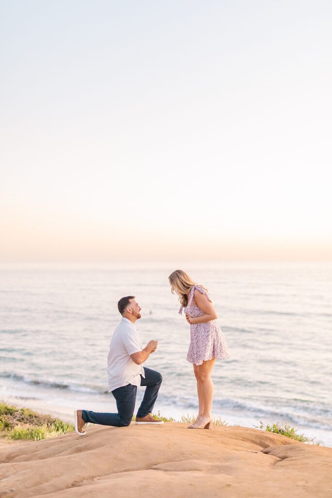 Engagement proposal at Carlsbad Cliffs in North County San Diego, California.