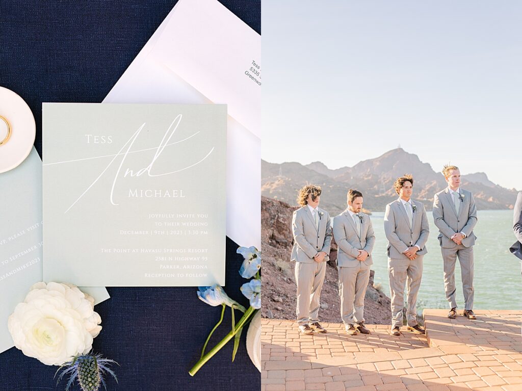 Wedding ceremony at Havasu Springs Resort by San Diego photographers, Sherr Weddings.