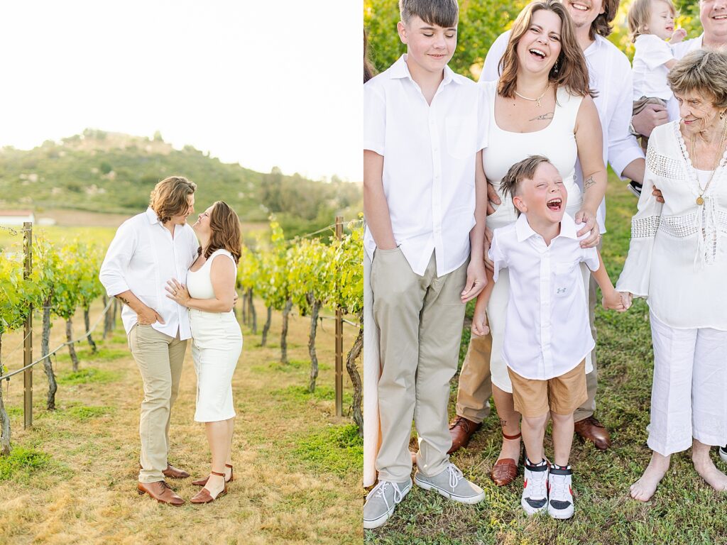 Great-grandchild laughing with parents and sibling in Temecula in Riverside County.